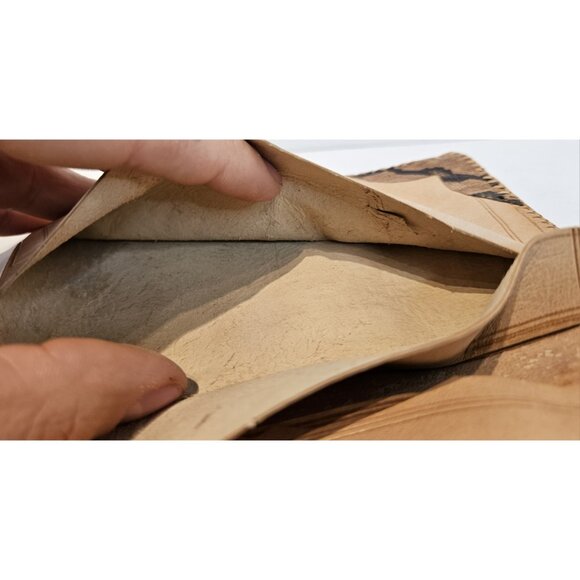 Old Vintage Hand Made Snakeskin & Leather Large Wallet Bi-Fold Good Shape - Picture 10 of 14